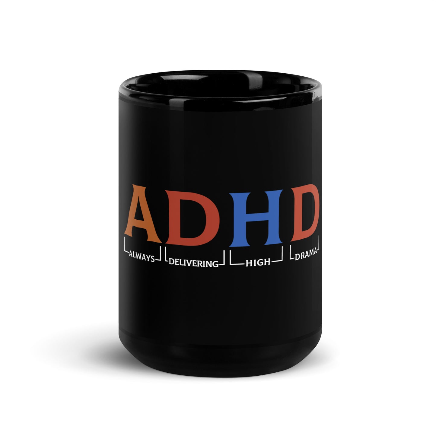 ADHD Black Glossy Mug