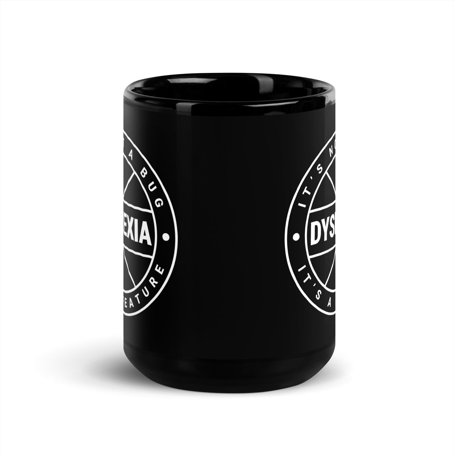 Dyslexia Black Glossy Mug