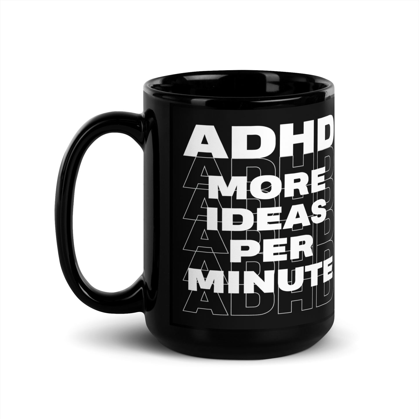 ADHD Black Glossy Mug