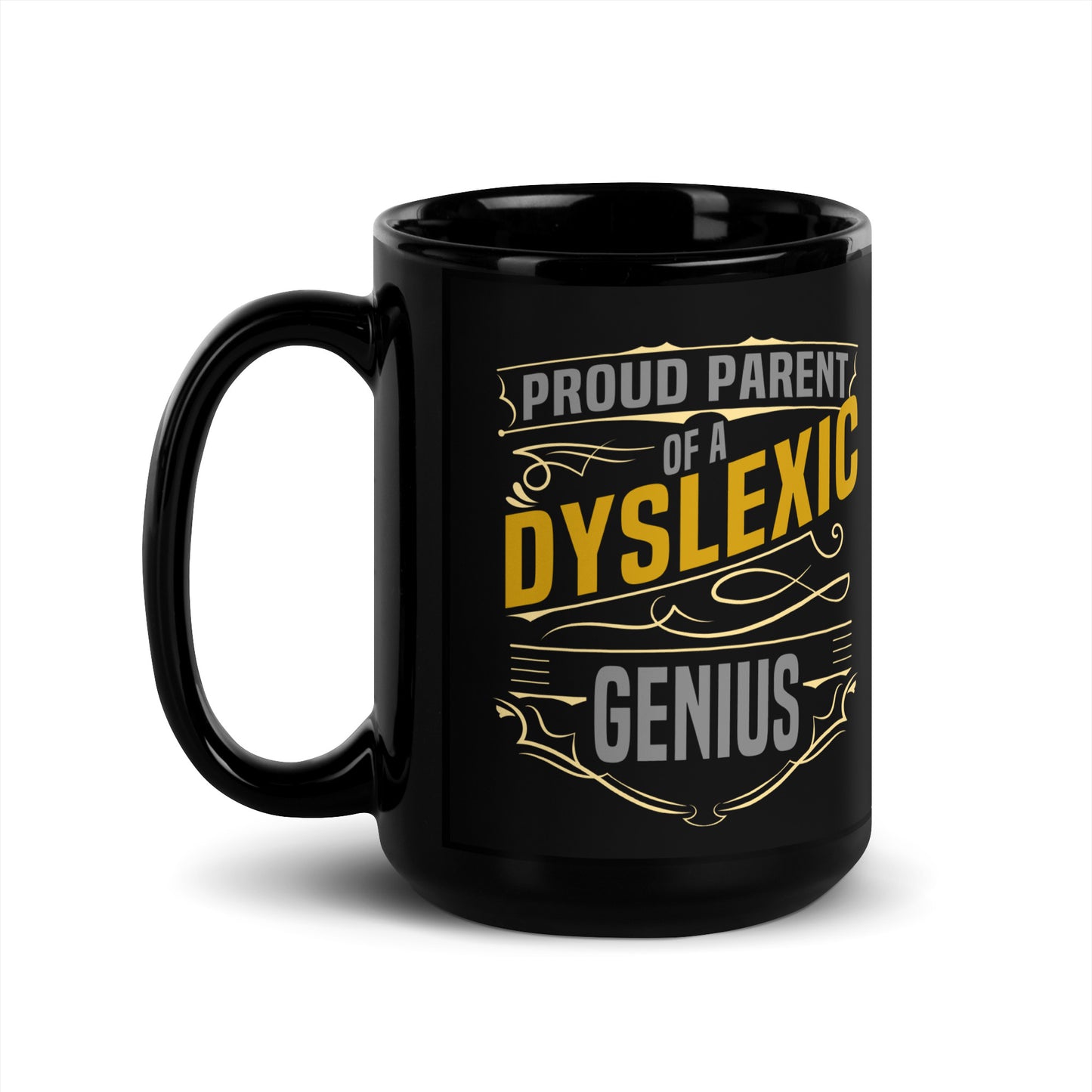 Dyslexia Black Glossy Mug