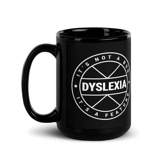 Dyslexia Black Glossy Mug