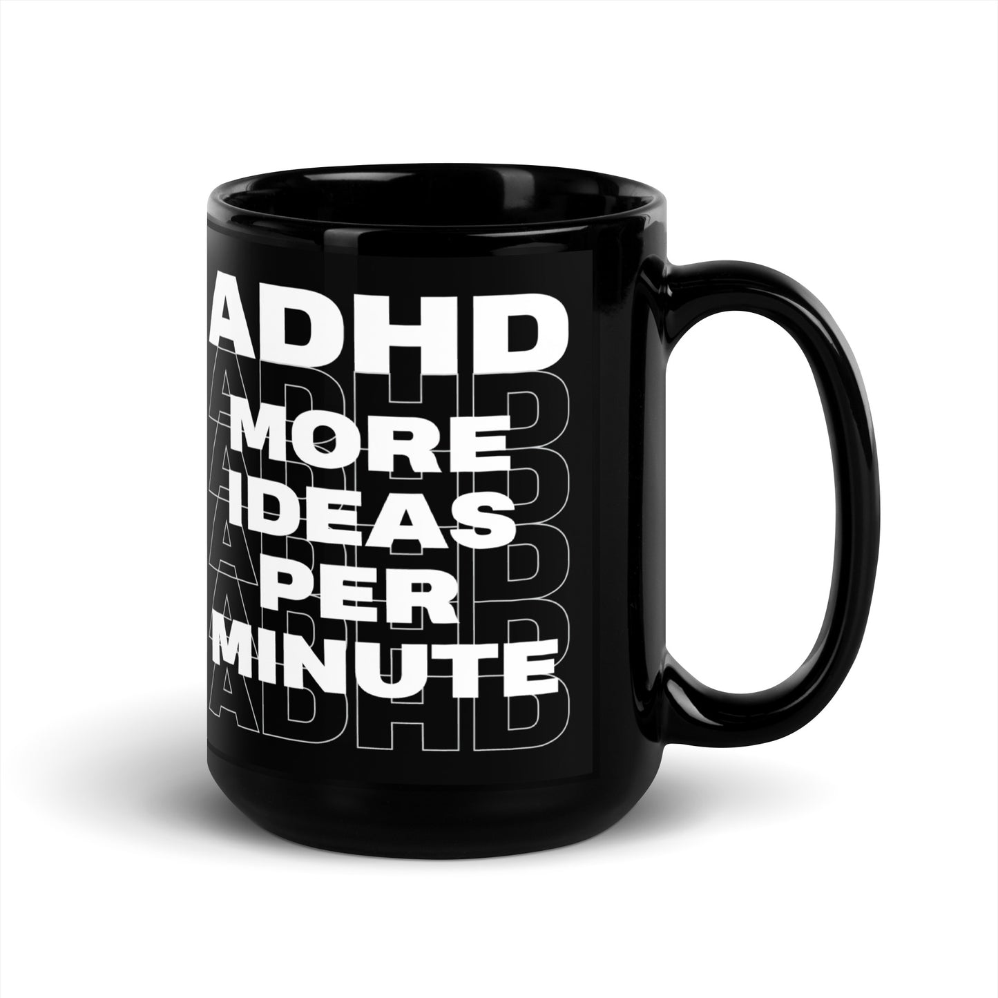 ADHD Black Glossy Mug