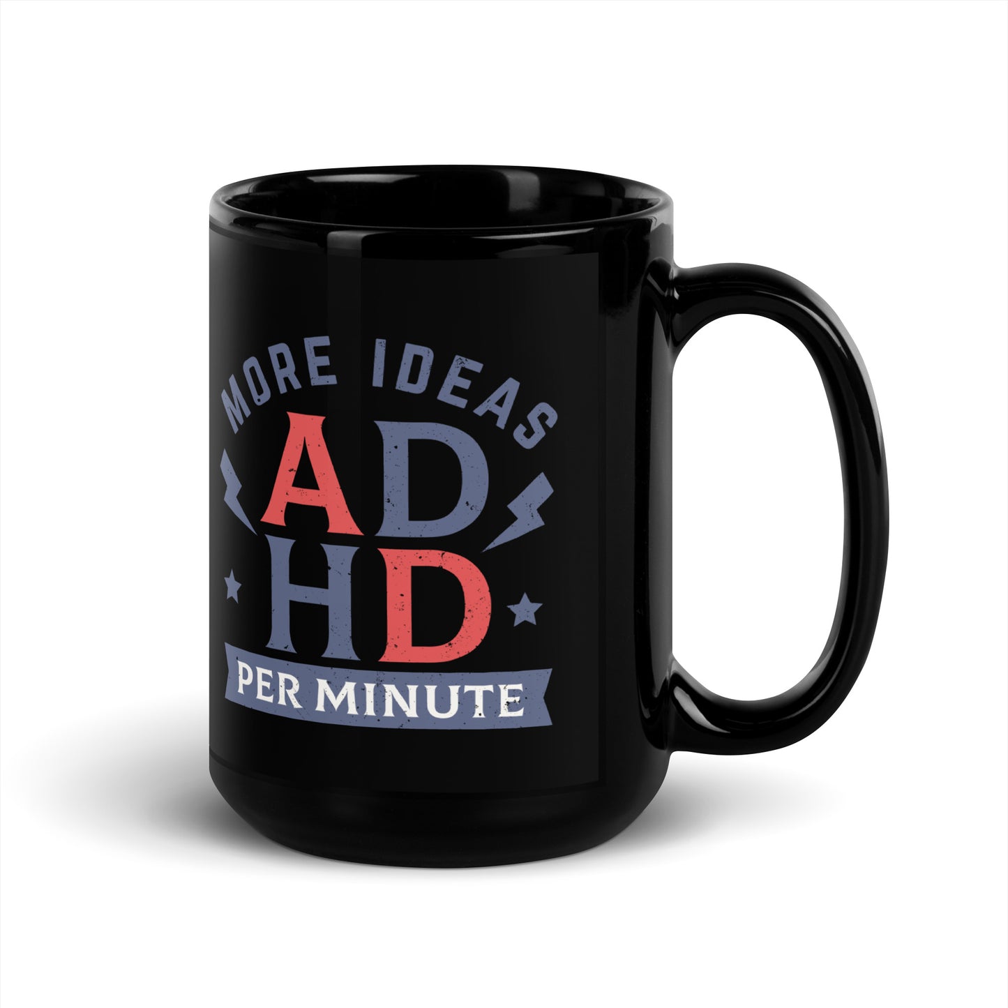 ADHD Black Glossy Mug