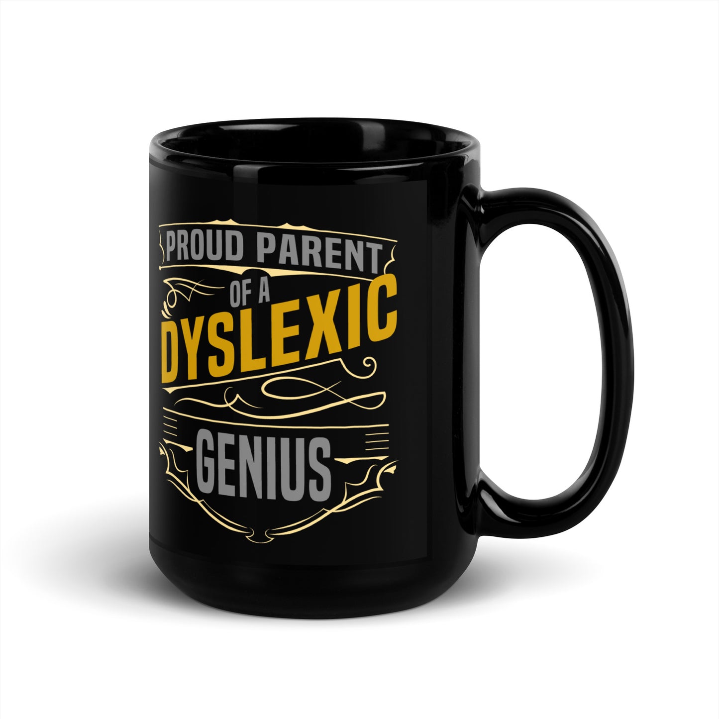 Dyslexia Black Glossy Mug