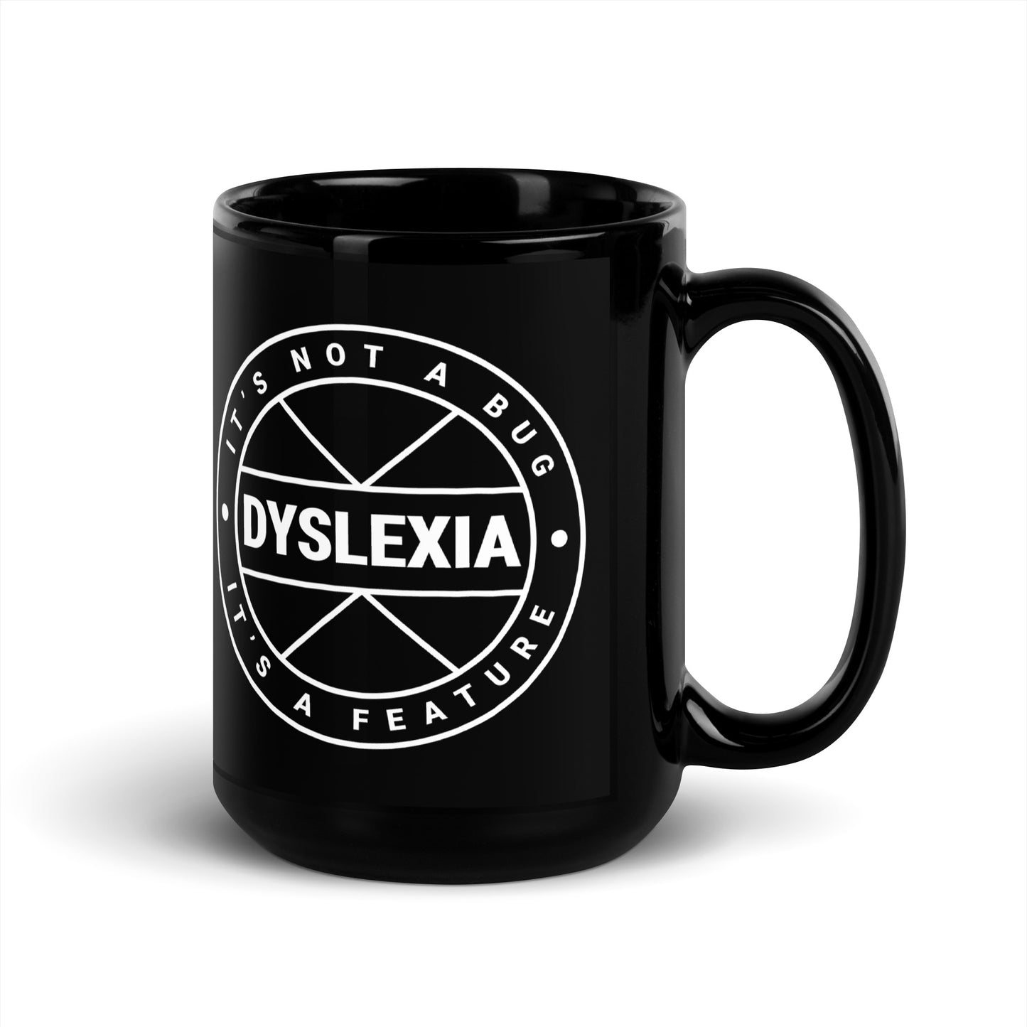 Dyslexia Black Glossy Mug