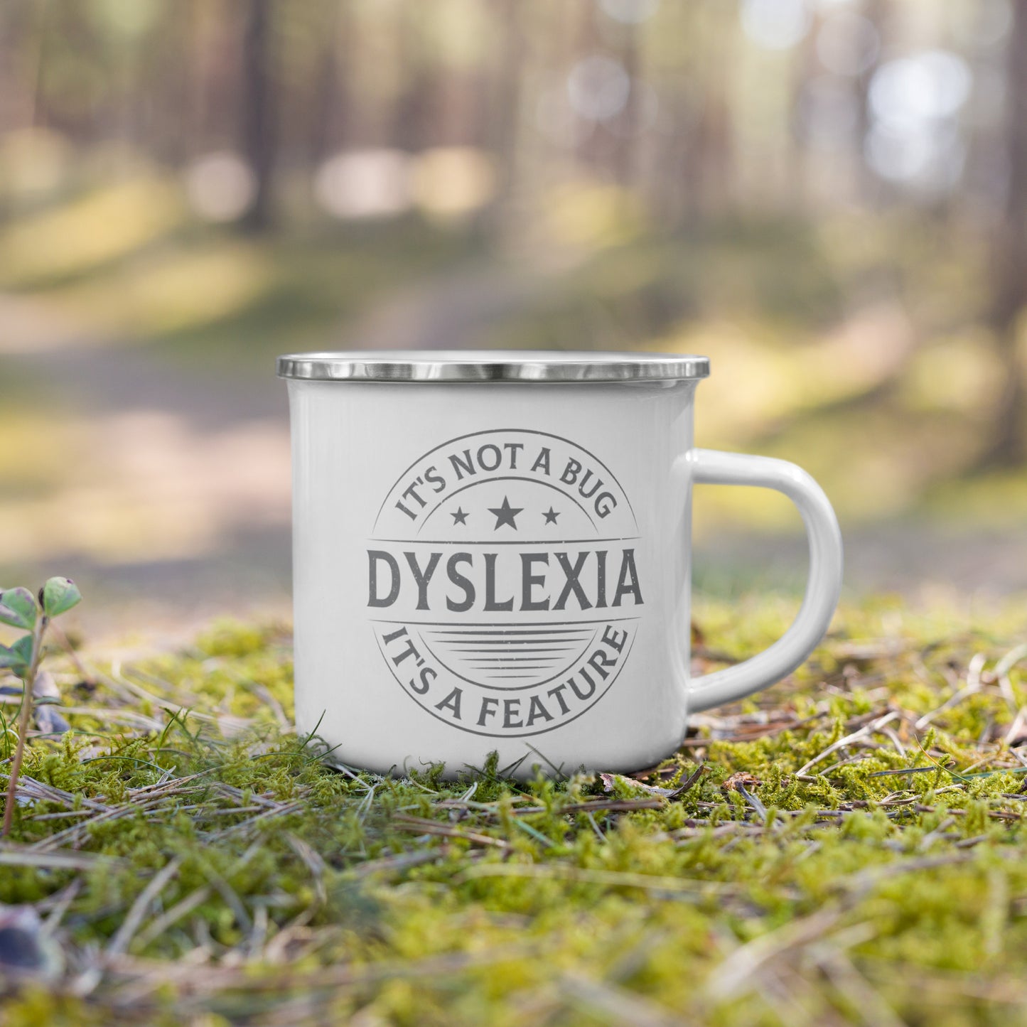 Dyslexia Enamel Mug 12 OZ