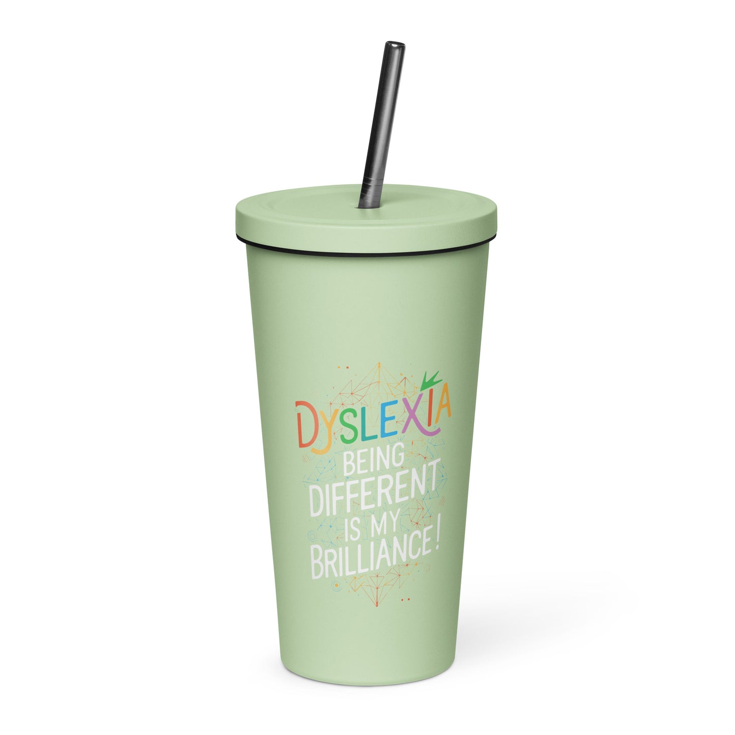 Dyslexia Insulated tumbler with a straw