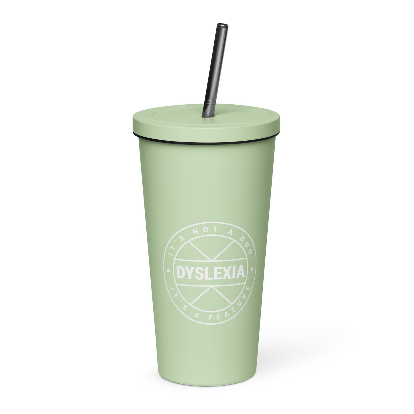 Dyslexia Insulated tumbler with a straw