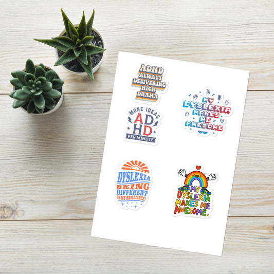 Dyslexia and ADHD Sticker sheet