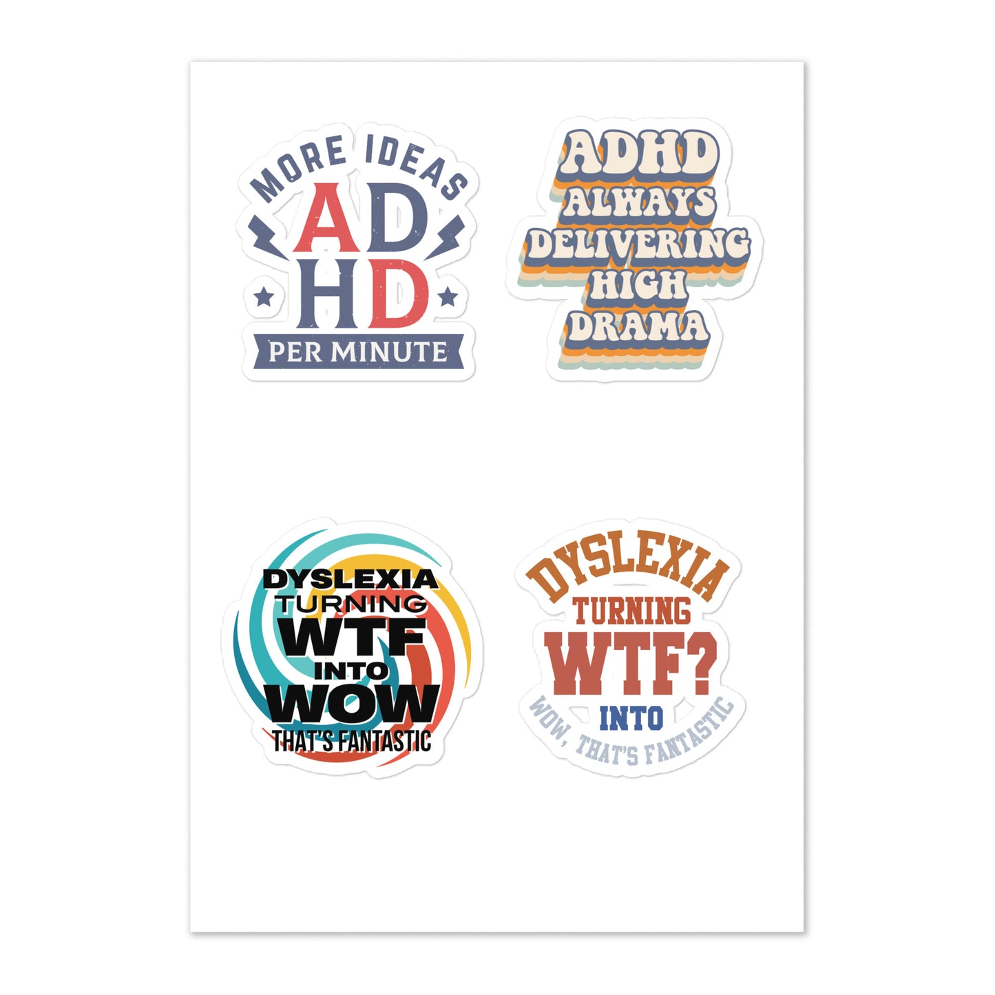 Dyslexia and ADHD Sticker sheet