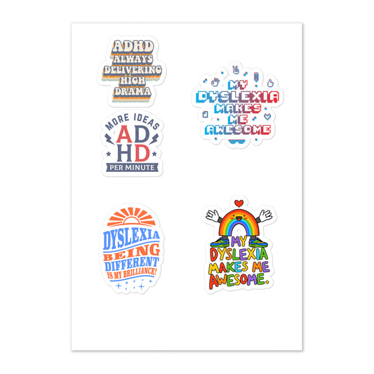 Dyslexia and ADHD Sticker sheet